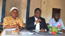 Fr. Kalenga (middle) with two other panelists during the training session in the diocese of Kolongo South East DR Congo / National Bishops' Conference of Congo (CENCO)