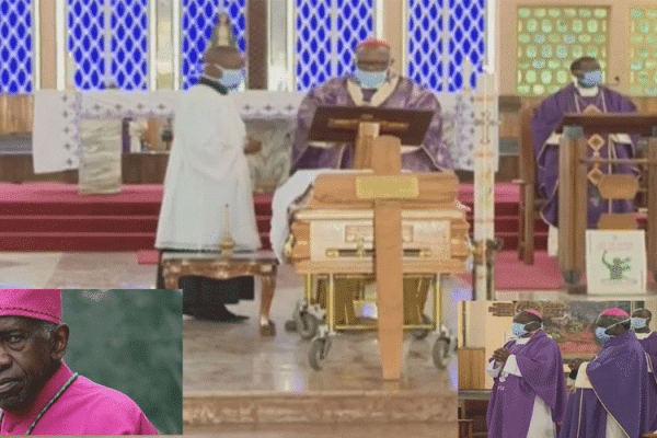 Funeral Mass of Late Archbishop Emeritus Raphael Ndingi Mwana a’Nzeki  at Holy Family Basilica in Kenya’s capital city, Nairobi, Tuesday, April 7, 2020.