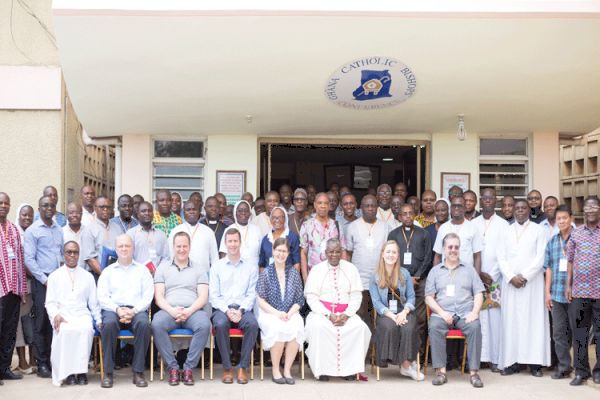 Resource Persons and Participants at the first ever international Church Management Training Workshop for Ghanaian Financial Administrators from various Archdioceses and Dioceses, Representatives of Religious Congregations and some Lay Leaders from February 25 to 28, 2020. / DEPSOCOM, NCS, ACCRA