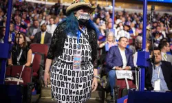 A pro-abortion attendee stands during the first day of the Democratic National Convention at the United Center on Aug. 19, 2024, in Chicago. / Credit: Andrew Harnik/Getty Images