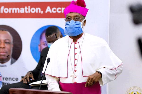 Archbishop Charles Gabriel Palmer-Buckle of cape Coast
Archdiocese in the Central Region of Ghana delivering an address  at a virtual Forum on COVID-19 and the March Towards Ghana
Beyond Aid: Turning Adversity into opportunity on Thursday, June 11, 2020 in Accra. / Ministry of Information.