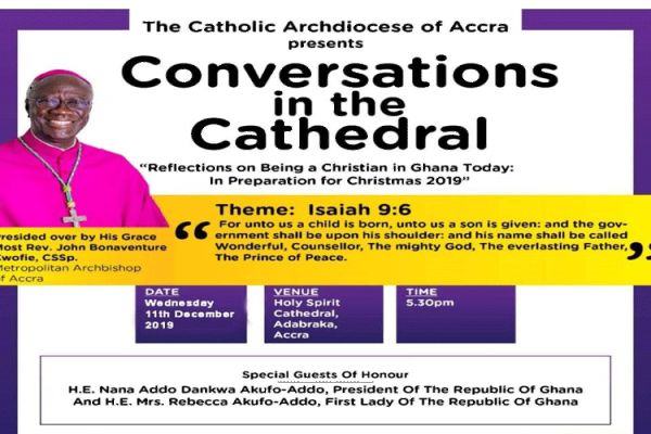 A Poster of "Conversations in the Cathedral" which Ghana’s Accra Archdiocese is set to host Wednesday, December 11, 2019 / Damian Avevor