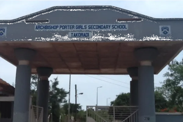 The Entrance to the  Archbishop Porter Girls Schoo; at Takoradi.