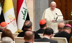 Pope Francis meets political authorities, civil leaders, and diplomats in the Republican Palace in Baghdad on March 5, 2021. / Credit: Vatican Media