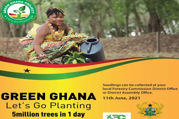 A poster announcing the Green Ghana project. Credit: Courtesy Photo