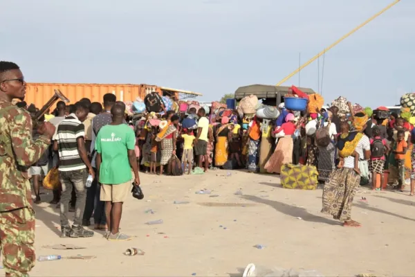 A group of women and children rescued in forests in Mucimboa da Praia of Mozambique's Cabo Delgado Province early September.  Credit:DHPI