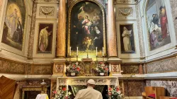 Pope Francis visits the Basilica of St. Augustine in Rome on Tuesday, Aug. 27, 2024. / Credit: Vatican Media