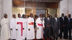 A delegation of Catholic Bishops meeting President Alassane Ouattara to exchange on the reconciliation of all Ivorians.