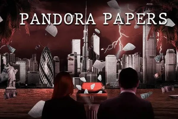 Animation image showing the Pandora Papers Expose. Credit: International Consortium if Investigative Journalists (ICIJ)