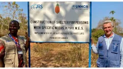 JRS Programme Manager Felix Omollo (R) with UN High Commissioner for Refugees, Filippo Grandi visiting a JRS project in Yambio, South Sudan. / Jesuit Refugee Service Eastern Africa