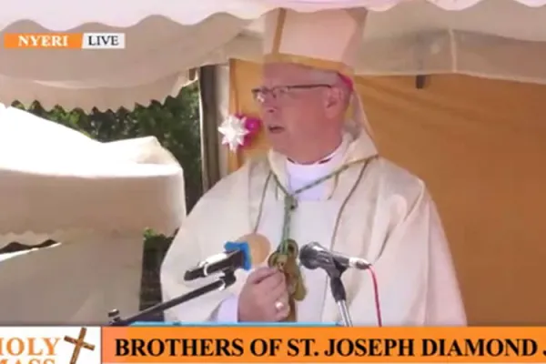 Screengrab of Archbishop Hubertus van Megen during the Diamond Jubilee of the Brothers of St. Joseph, Saturday, 30 April 2022. Credit: Courtesy Photo