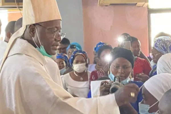 Archbishop Ignatius Kaigama administering the Sacrament of Confirmation at St. Patrick’s Karshi Parish of Abuja Archdiocese. Credit: Archdiocese of Abuja/Facebook