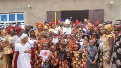 Archbishop Ignatius Kaigama with a group of Christians at Divine Mercy Pastoral area of Abuja Archdiocese. Credit: Abuja Archdiocese