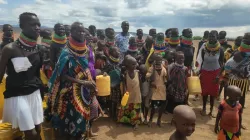 Fr. Joseph Githinji poses with residents of Turkana. Credit: Fr. Joseph Githinji