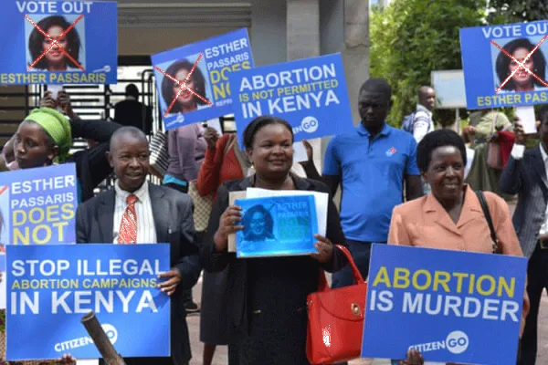 Some activists protest against abortion in Kenya's capital, Nairobi.