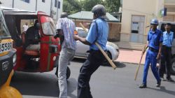 Kenyan journalist, Laban Odhiambo Walloga during protest in Kenya / Nairobinews