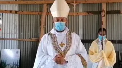 Bishop Willybard Lagho addresses the faithful during Holy Mass at St. Joseph the Worker Outstation of St. Anthony’s Cathedral Parish in Malindi/ Credit: Diocese of Malindi/Facebook