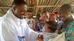 Fr. Patrick Lonkoy Bolengu at a mission station. Credit: Fr Patrick Lonkoy Bolengu