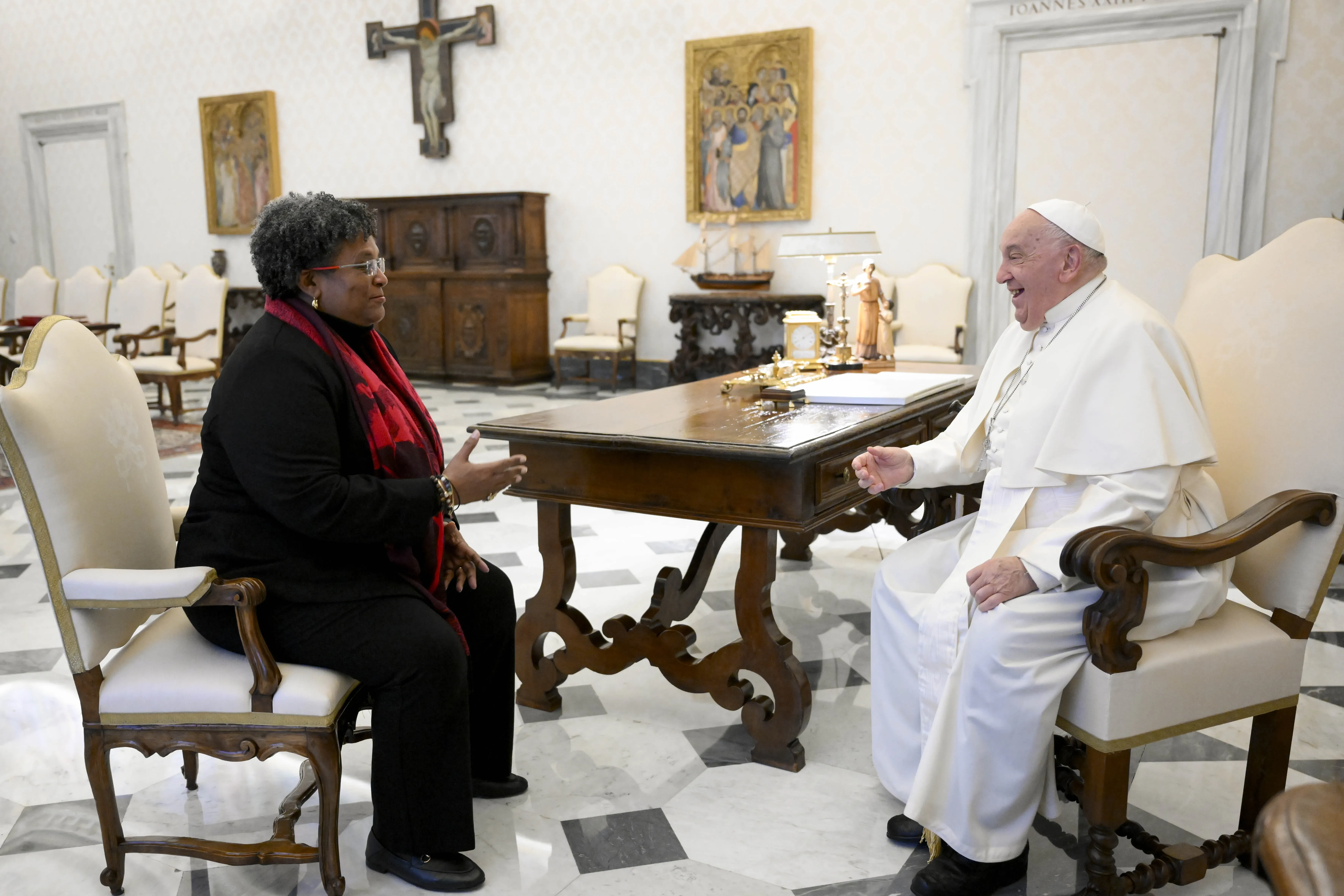 Pope Francis meets with Prime Minister of Barbados Mia Mottley