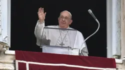 Pope Francis prays the Angelus on Jan. 7, 2024, and offers pilgrims gathered in St. Peter's Square a reflection on baptism. | Vatican Media