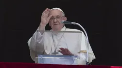 Pope Francis waves to the crowd in St. Peter's Square during his Angelus address on June 25, 2023. | Vatican Media