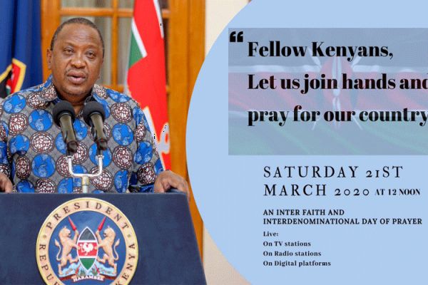 A Poster announcing Saturday's National Prayer at State House, Nairobi, Kenya.