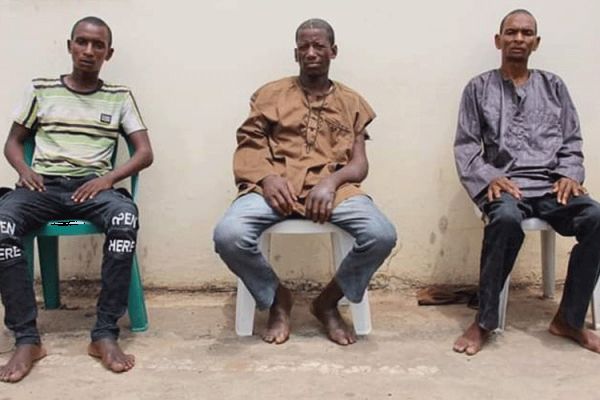 Photos of the 3 suspects nabbed, and currently in Police custody in Nigeria.