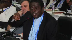 Archbishop Andrew Nkea of Cameroon's Bamenda Achdiocese, addressing delegates at the 19th Plenary Assembly of SECAM in Accra , Ghana. Credit: ACI Africa