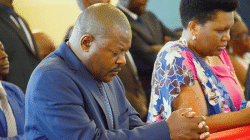 Late President Pierre Nkurunziza and wife Denise Bucumi Nkurunziza at a national Prayer for Peace in Bujumbura.