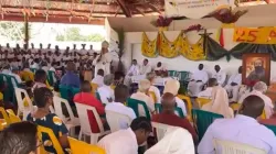 Bishop Alberto Vera Aréjula  of Nacala Diocese addressing staff and students during the 25th anniversary of the Women Community Polytechnic Institute, an institution under the auspices of Comboni Missionary Sisters (CMS) in Mozambique. Credit: Nacala Diocese