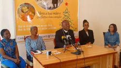 Archbishop Filomeno do Nascimento Vieira Dias with Laywomen of Luanda Archdiocese during the launch of the Sixth Edition of Solidarity Christmas 2023. Credit: Luanda Archdiocese