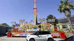 Pope Francis traveled to Ostia, a seaside town not far from Rome, on July 31, 2024, to greet Sister Geneviève Jeanningros and the employees of the Summer Park Festival at Luna Park. / Credit: Vatican Media