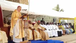 Pietro Cardinal Parolin addressing the faithful during Mass at the St. Joseph cathedral Bamenda on 31 January 2021. / Bamenda Archdiocese/Facebook