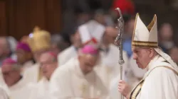 Pope Francis presides at memorial Mass of St. John XXIII, which also marks the 60th anniversary of the beginning of the Second Vatican Ecumenical Council, at St. Peter's Basilica on Oct. 11, 2022. | Daniel Ibáñez/CNA