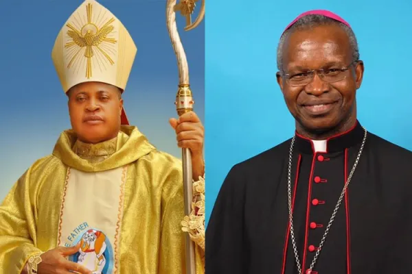 Newly named Cardinals from Africa: Bishop Peter Okpaleke of Nigeria’s Ekwulobia Diocese (left) and Bishop Richard Kuuia Baawobr of Wa Diocese in Ghana (right). Credit: Courtesy Photo