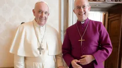 Pope Francis and the archbishop of Canterbury, Justin Welby, at the Vatican on Oct. 5, 2021. Vatican Media