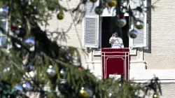 Pope Francis leads the Angelus prayer and delivers an address from a window in the Apostolic Palace on Dec. 26, 2024, at the Vatican. / Credit: Vatican Media