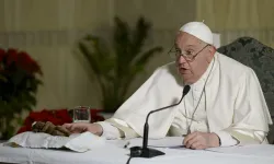 Pope Francis delivers his Angelus address via a video livestream from his Casa Santa Marta residence within the Vatican due to a cold on Sunday, Dec. 22, 2024. / Credit: Vatican Media