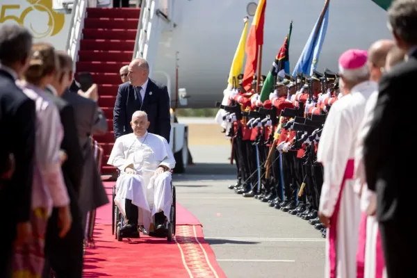 Pope Francis arrives in East Timor on Sept. 9, 2024. / Credit: Daniel Ibañez/CNA