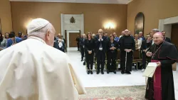 Pope Francis meets with young adults participating in the annual Economy of Francesco gathering on Sept 25, 2024, as the movement for economic change — inspired by the pope and St. Francis of Assisi — launches a permanent foundation. / Credit: Vatican Media