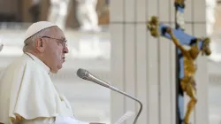 Pope Francis addresses pilgrims gathered in St. Peter’s Square for his general audience on Wednesday, Aug. 28, 2024. / Credit: Vatican Media