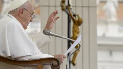 Pope Francis gives a blessing to pilgrims gathered in St. Peter’s Square during his general audience on Wednesday, June 19, 2024. / Credit: Vatican Media