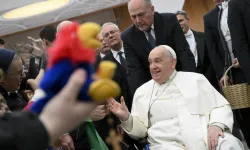 Pope Francis greets pilgrims gathered in the Paul VI Audience Hall for his Wednesday general audience on Jan. 15, 2025, at the Vatican. / Credit: Vatican Media