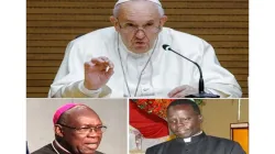 Pope Francis (above) who on December 12, 2019 appointed Bishop Stephen Ameyu (right) as the new Archbishop of Juba in South Sudan and accepted the resignation of Archbishop Paolino Lukudu Loro (left)