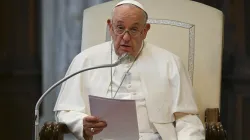 Pope Francis addresses the faithful during second vespers on the feast of Our Lady of the Snows at the Basilica of St. Mary Major on Aug. 5, 2024. / Credit: Vatican Media