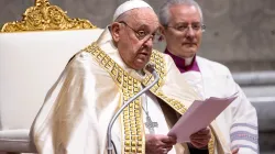 Pope Francis presides over vespers and the Te Deum of thanksgiving in St. Peter’s Basilica on Dec. 31, 2024, at the Vatican. / Credit: Daniel Ibañez/CNA