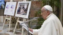 Nov. 25 marked the 40th anniversary of the Treaty of Peace and Friendship between Argentina and Chile, a treaty that was mediated by Pope St. John Paul II. Pope Francis is shown here speaking at the event. / Credit: Vatican Media