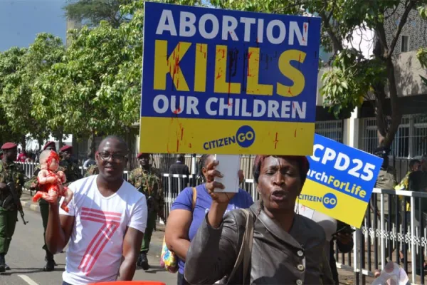 Countering ICPD25: Some participants of the Pro-life and Family Friendly Side Events picketing in the streets of Nairobi-Kenya on November 11, 2019