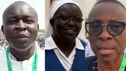 Fr. Charles Taban (left), Sr. Mary Moraa (center), and  Sr. Cecilia Nya (right). Credit: ACI Africa