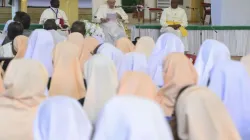 Pope Francis met with bishops, priests, and religious in St. Theresa Cathedral in Juba, South Sudan, on Feb. 4, 2023. | Vatican Media